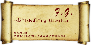 Földváry Gizella névjegykártya